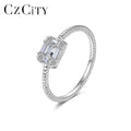 CZCITY Trendy Sterling Silver Classic Cubic Zirconia Jewelry Gift Ring for Women Wholesale Finger Jewelry
