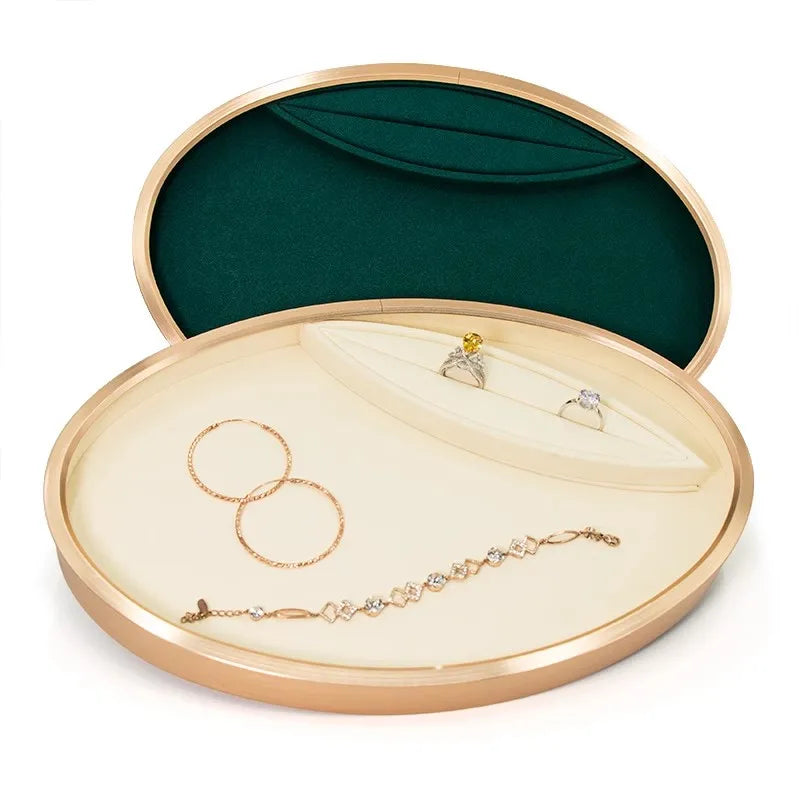 Elegant Metal Oval Multi-functional Ring Necklace Bracelet Jewelry showcase Display Tray