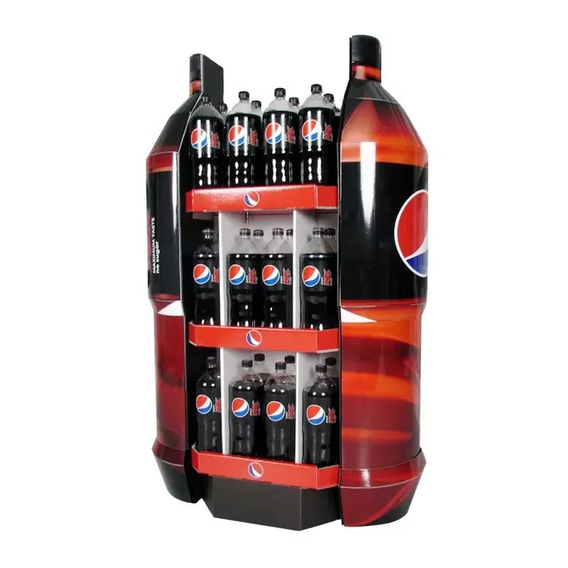 Custom Cardboard POP Display Shelf Stand Rack Cardboard Floor Display Stand for Beverage