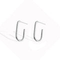 Hoop Earrings for Women 925 Sterling Silver CZ Gold Platinum Color Geometric Rectangle Earring