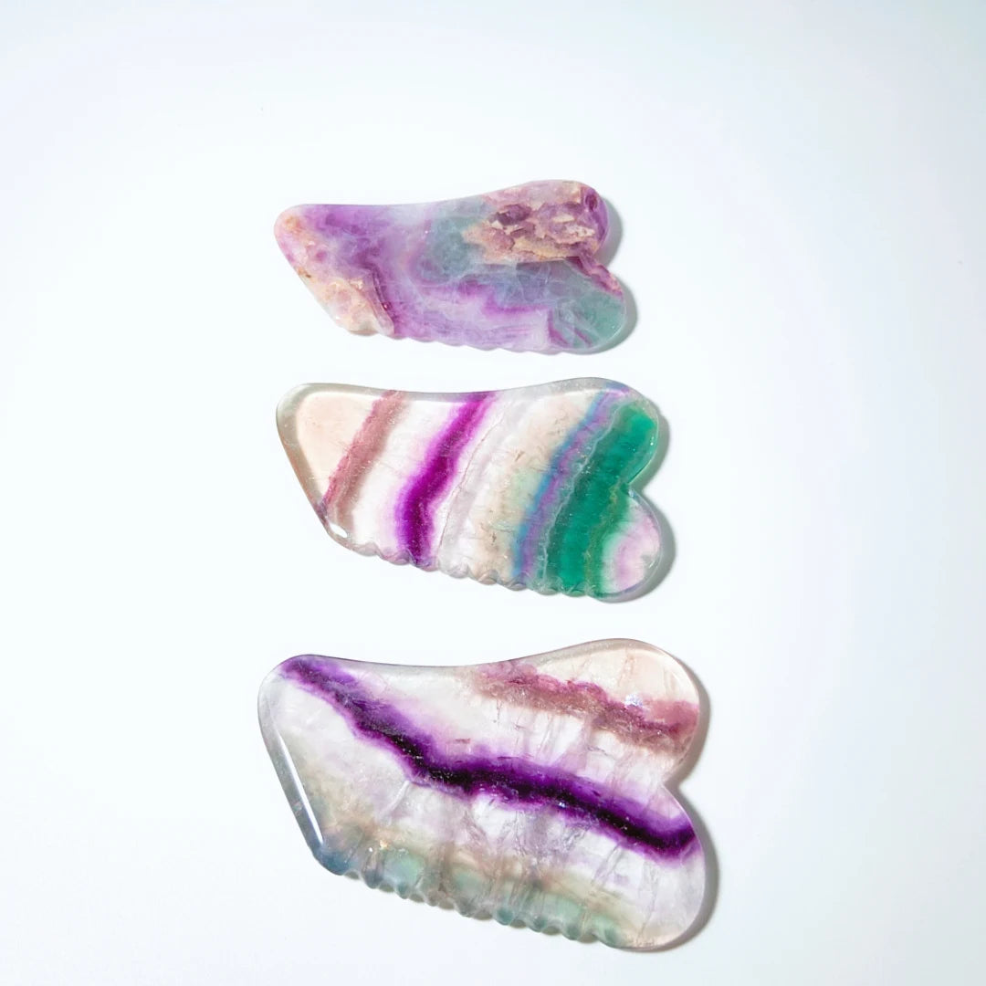 Huiying Good Price Jagged Shape Jade Guasha Fluorite 100% Natural Jade Gua Sha