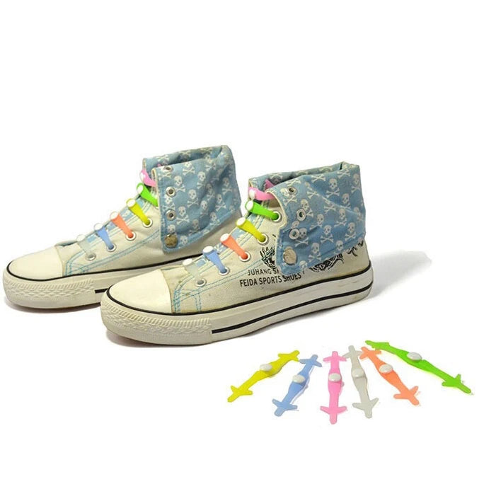 No-Tie Flat Silicone Luminous Shoelaces Children Adults Unisex Sports Shoes Fast Wear 1-Second Shoe Laces FASTLACES 6 Colors