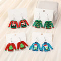 1 Pair Christmas Women Drop Earrings Acrylic Cute Ugly Sweater Fashion Jewelry for Woman Girl Holiday Birthday Gift