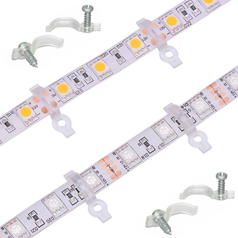 Factory F8 F10  Fixing Clips Mountng Brackets for 3528 5050 LED Strip Lights Connector With Screw 8mm 10mm Plastic Fixed Holder
