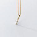 American European Fashion 925 Sterling Silver Necklace Row Drill Stick Shaped Zircon Diamond Gold Plated Necklaces Women