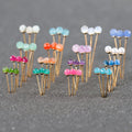 M1047 10pcs/Lot 18K Gold Plated Fashion Natural Stone Metal Pins Connector DIY Earrings Necklace Jewelry Making Accessories