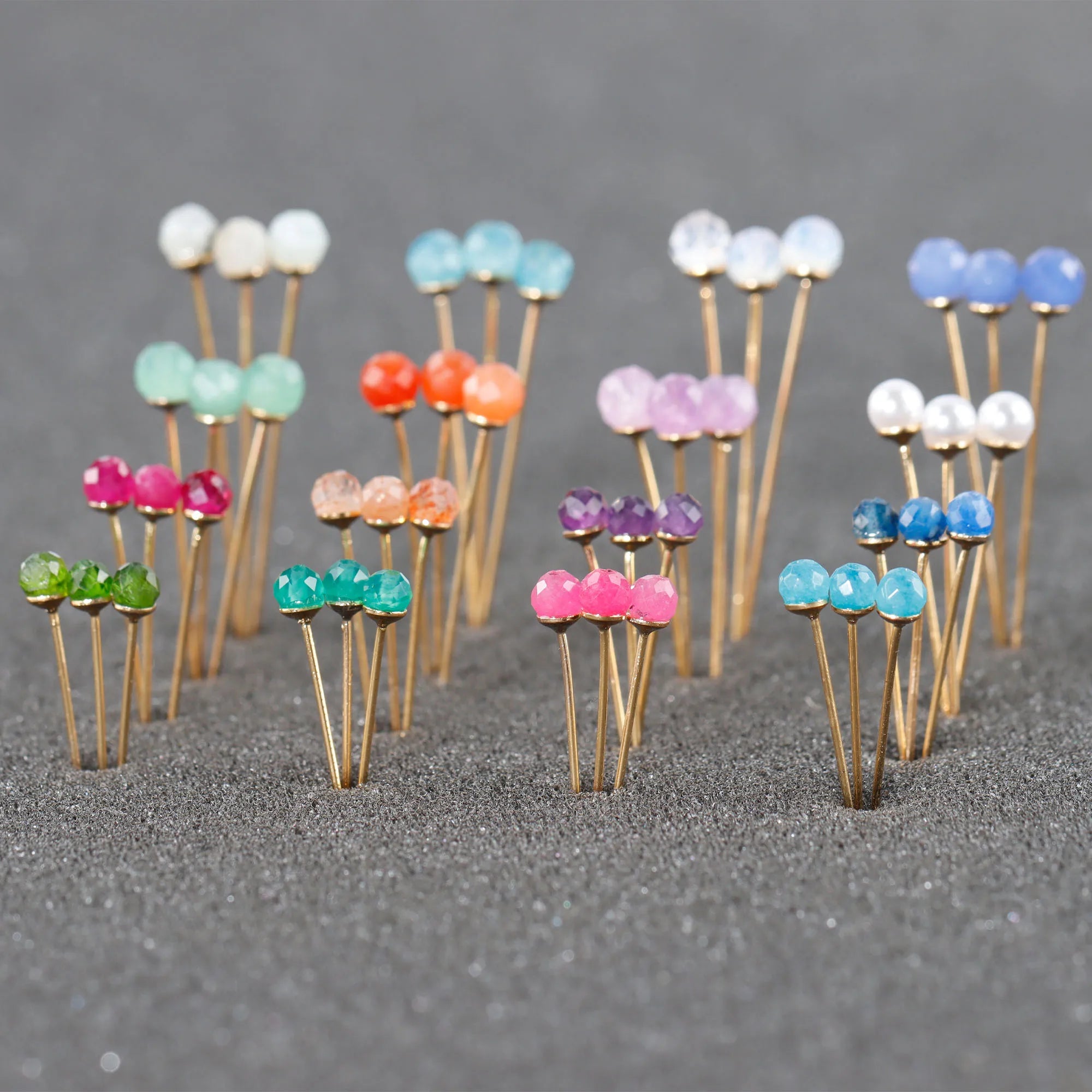 M1047 10pcs/Lot 18K Gold Plated Fashion Natural Stone Metal Pins Connector DIY Earrings Necklace Jewelry Making Accessories