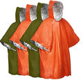 Outdoor Adults PE Orange Emergency Poncho Rain Coat for Hiking Clothing