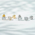 Moissanite 1 Carat 0.5ct Round Brilliant Cut  Loose Gemstones Starsgem Hot Sale Earrings 14k Gold D VVS1 Moissanite Earrings