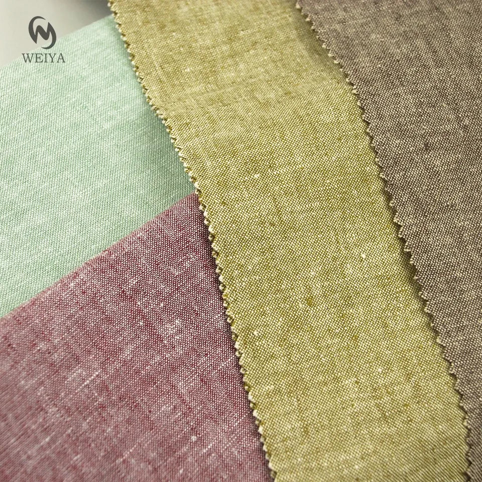Soft Touch Lining Colored Spinning Natural Fiber 55 Linen 45 Cotton Mix Fabric for Shirt Dress