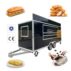 Customeized Four Wheels Fast Food Truck With Kitchen CE Approved Mobile Fast Food Trailer Outdoor Restaurant Equipment