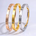 Senior Women's Titanium Steel Fashion Bracelet with Heart Design Cut Zircon Daily Wear for Parties Shows Personal Love Sense