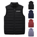 Men's Custom Duck Down Matt Puffer Vest Lightweight Packable Winter Jacket Sleeveless Waistcoat With Quilted Down Coat