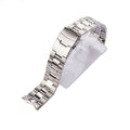 For Seiko SKX 007/009 22mm Silver Middle Polish 316L Steel Solid Curved End Links Luxury Breathable Watch Band Strap Bracelet