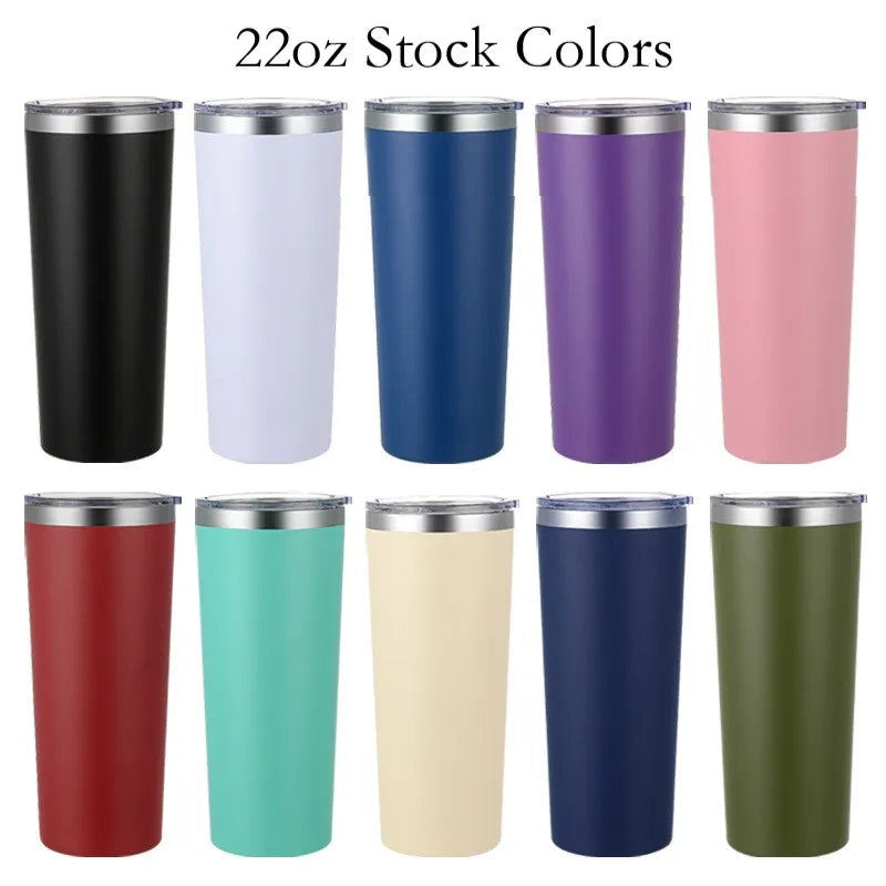 22oz Car Tumbler New Style 650ml Creative Stainless Steel Taper Car Cup Double Wall Thermal Ice Cups Eco-Friendly Wholesale Cups