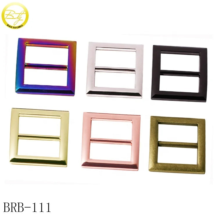 Zinc Alloy Luggage Hardware Wholesale square Shape Backpack Buckle Strap Adjuster Handbag Clip Buckles