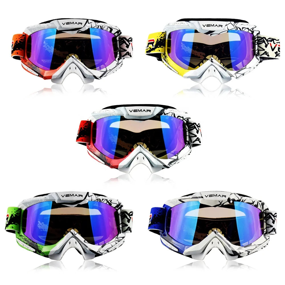 New Outdoor Motorcycle Goggles Dustproof & Windproof Adult Size for Cycling MX Off-Road Ski Sport ATV Dirt Bike Racing Motocross