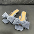 Women's Luxury Butterfly Strap Kitten Heeled Lace-Up Sandals Breathable Comfort Summer Slippers
