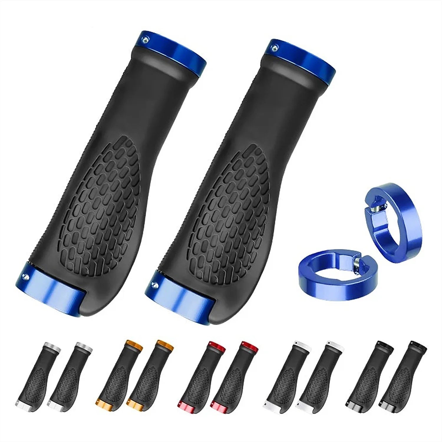 Road Cycling Handlebar Accessories Anti-Skid Aluminum Handle Bars End Grips MTB Rubber Bicycle Grips