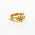Fenny 18K Gold Plated Waterproof Fashion Classic Knotted Double Circle Cross Ring Stainless Steel Wholesale Jewelry Form Women