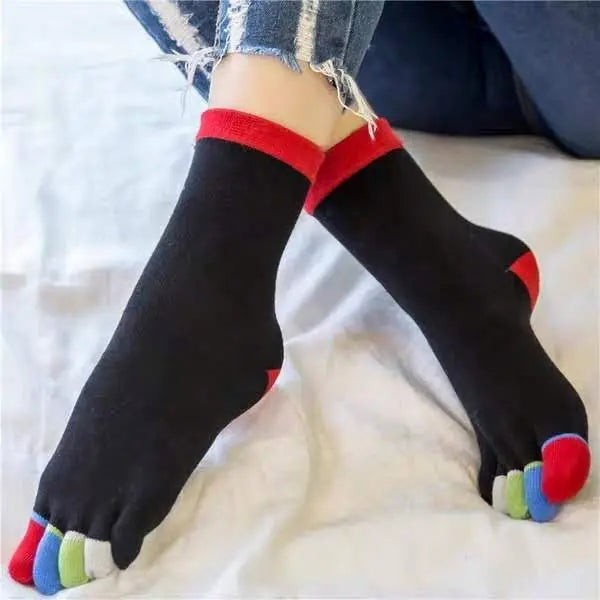 Wholesale Comfortable Five Fingers Anti Slip Ladies Socks 5 Toe Socks Custom Logo Non Slip Women Fashion5 Toe Cotton Casual