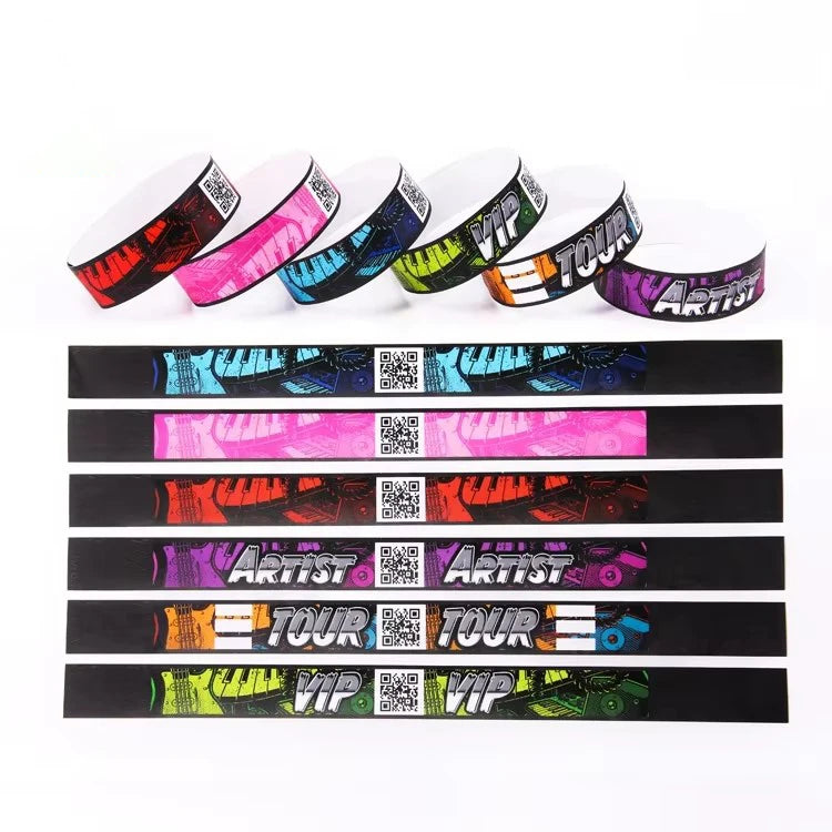 Free Customised Printing Label Identification Plain 3/4 Inch Tyvek Wristbands for Party