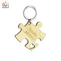 Customizable Name DIY Wooden Engraved Puzzle Keychain Charm Eco-Friendly Waterproof Lightweight Holiday Gift for Couples