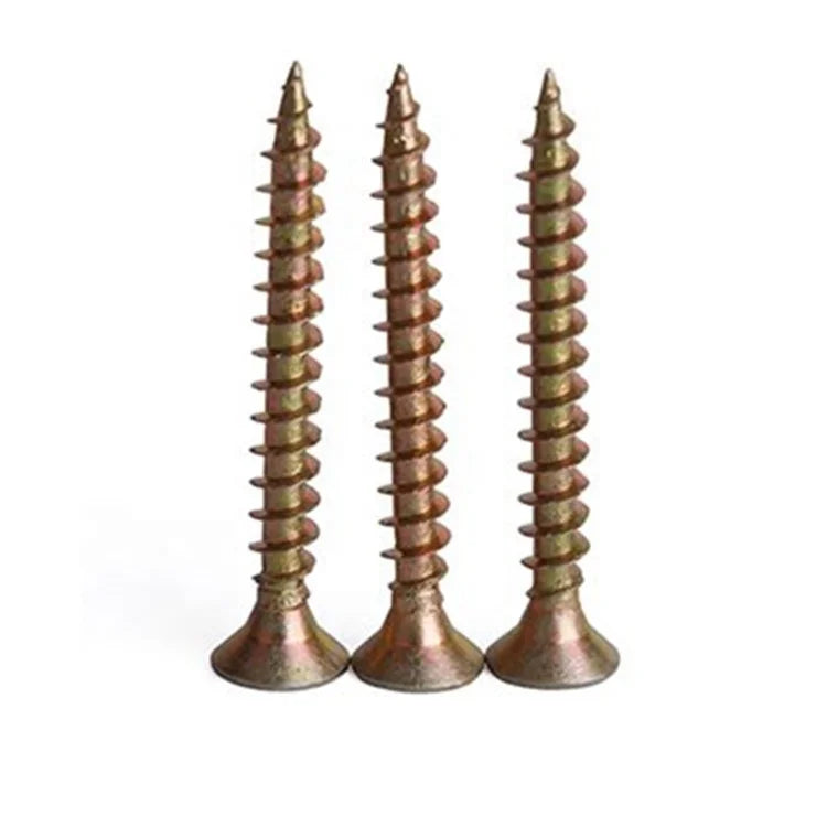 DIN7505 Standard Yellow Zinc  Cross Recessed Flat Head Chipboard Screw