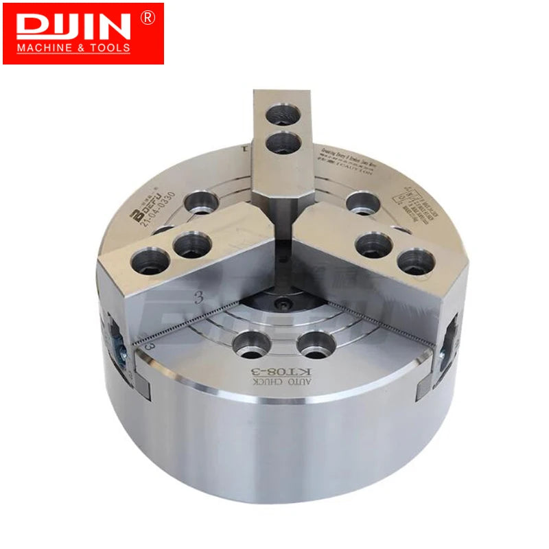 Bdefu 3 Jaw Hydraulic Chuck with Hollow 200mm High Precision 5000 RPM KT08-3 A5 Steel 0.02mm Accuracy Clamp for CNC Lathe