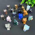 Wholesale Gemstones Labradorite Rainbow Fluorite Carved Cute Healing Crystal Cats Fashion Trend Irregular Shape