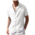 RNSHANGER Summer Cube Beach Hawaiian Shirts for Men Casual Loose Branded Cotton Shirts for Men