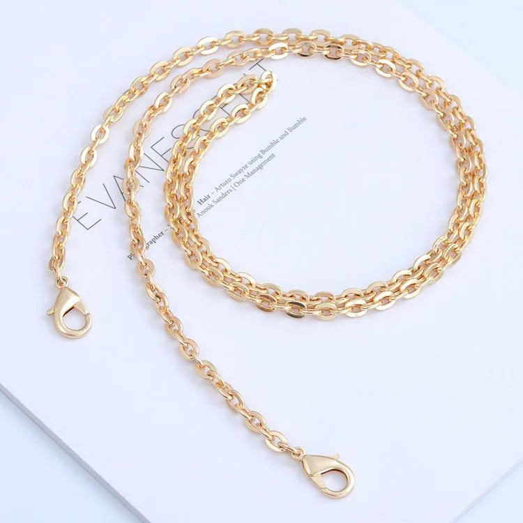 Meetee LCH-114 High-quality Flat Style O Ring Bag Chain Alloy Diagonal Bag Shoulder Strap for Handbag Clutch O Shape Purse Chain