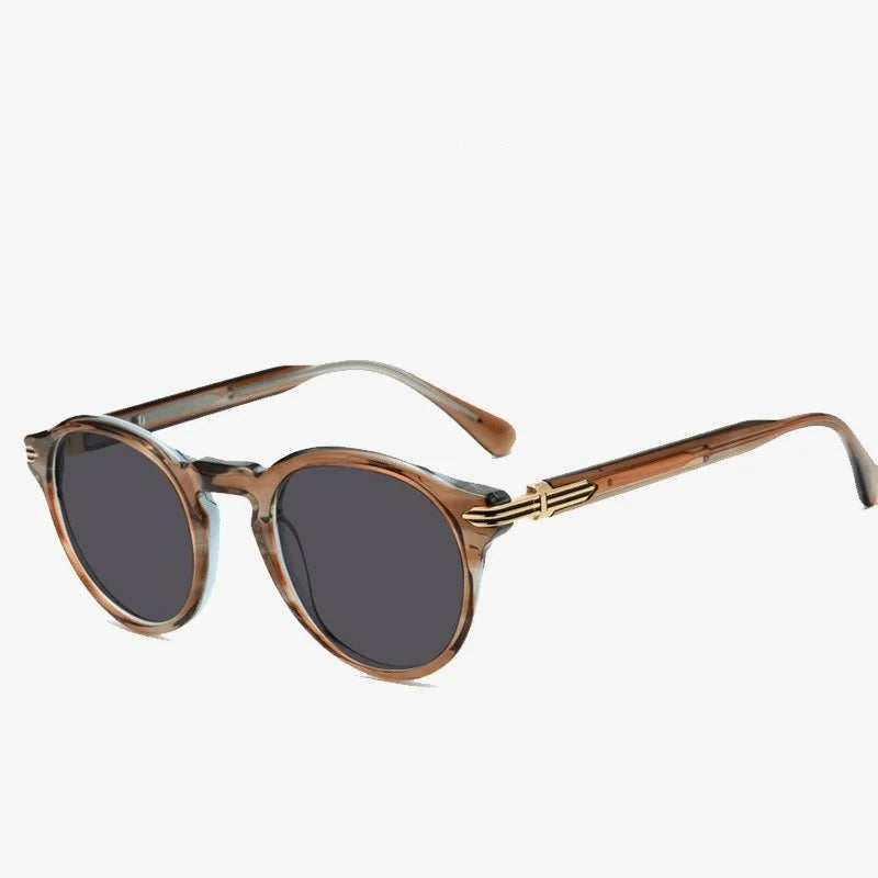 2025 High End Handmade Round Acetate Sunglasses Custom Logo Polarized Lens Fashion UV400 Sunglasses
