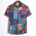 2023 Summer New Men's Casual Short Sleeve Shirt Fashion Printed With Shirt Men