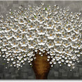 100% Handpainted Textured Flower Oil Painting Art Deco Canvas Home Bedroom Wall Decoration (Custom Any Sizes)