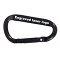 All Black 7CM D-shaped Aluminum Flat Karabiner Quickdraw Carabiner Buckle Hanging Engraved Laser Logo