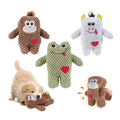 C4P Cute Cartoon Bite Resistant Safe Indestructible Plush Squeaky Teeth Cleaning Interactive Animal Dog Chew Toy