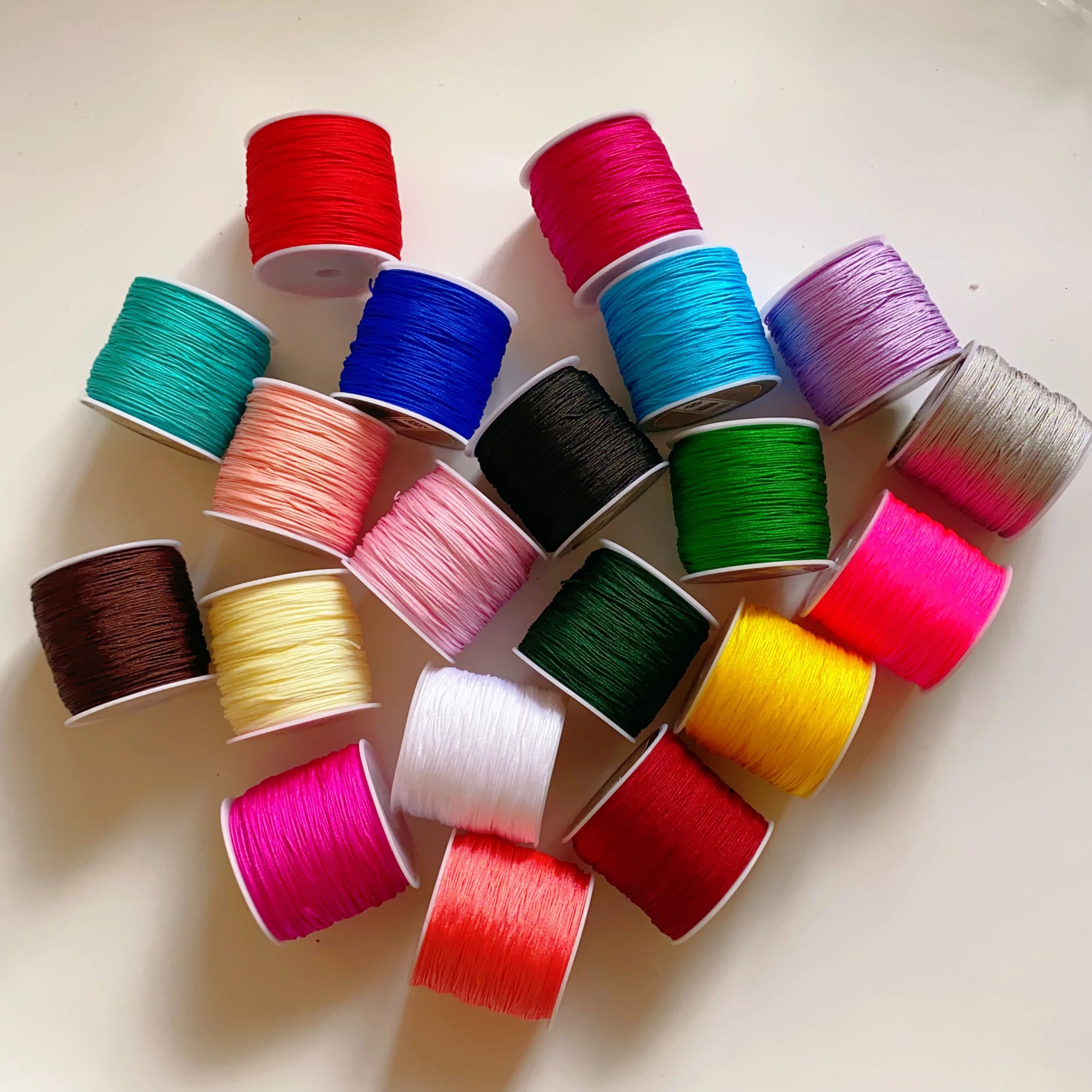 Mixed Color Jewelry Line 1mm 0.8mm Thick Nylon Wire Chinese Knot String Knit Ropes Jade Line DIY Jewelry Accessories Cord CN;ZHE