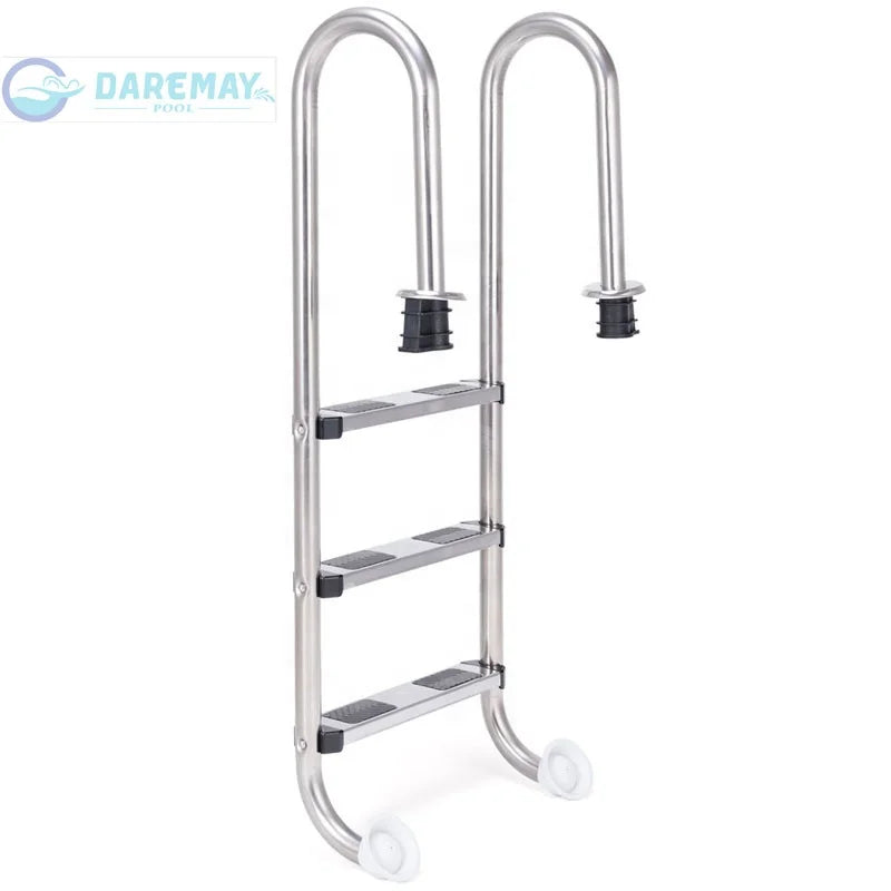 Wholesale Anti-Slip Stainless Steel Deck Ladder for Swimming Pools 3-Step Handrail Ladder