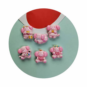Pink Dog Resin Craft 25mm Animal Flatback Kawaii Cabochons Hairclips Headwear Decor Keychain Handmade Parts