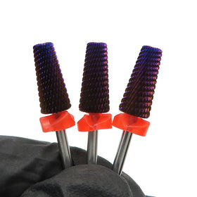 Nail Drill Purple 7.0 5in1 Nail Drill Bits Cross Cut Carbide Milling Cutter Nail Smoothing Bit C M F
