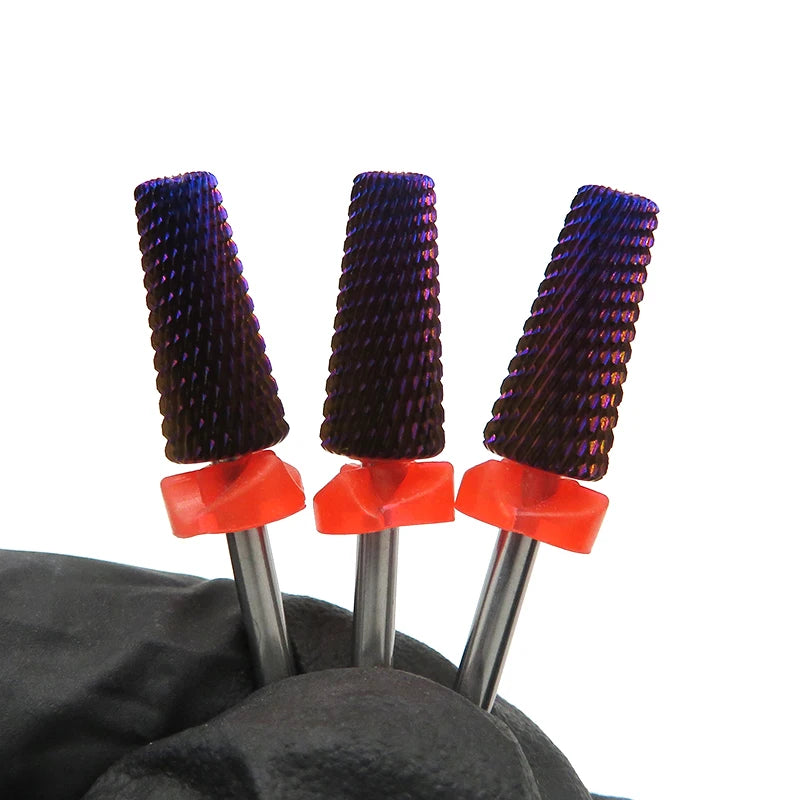 Nail Drill Purple 7.0 5in1 Nail Drill Bits Cross Cut Carbide Milling Cutter Nail Smoothing Bit C M F