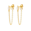 Luxury Rhombus Dainty Elegant Tiny  CZ  Long Tassel Chain 925 Sterling Silver Earrings  Fashion Jewelry