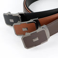 Men Elegant Leather Belt Customizable Logo Automatic Buckle Leather Belt Suitable for Casual Business Wear