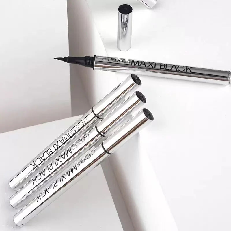 Best Quality Light Weight Sweat Proof Eyeliner Set Smudge-proof Liquid Eye Liner Pen Silver Tube