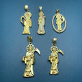 Metal Crystal Zircon Grim Reaper Pendants Charms for Jewelry Making DIY Man Women Necklace Accessories Wholesale