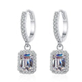 GRA Moissanite Sterling Silver 925 Jewellery Square Charms 925 Sterling Silver Drop Earring