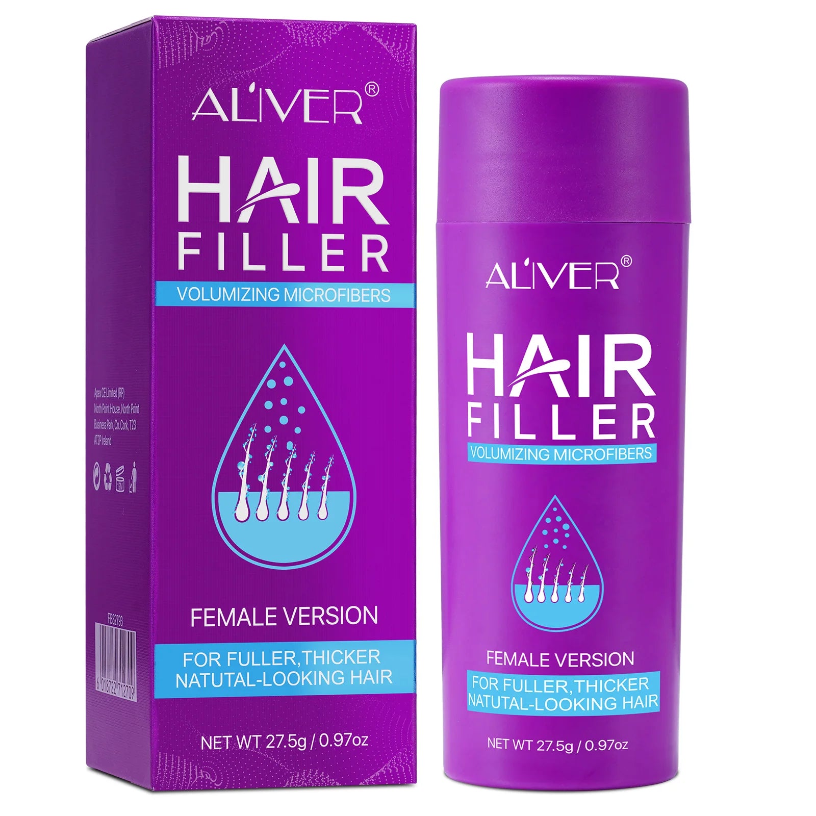 ALIVER Hair Fiber Powder Custom Natural Organic Keratin Protein Hair Building Fibers for Women