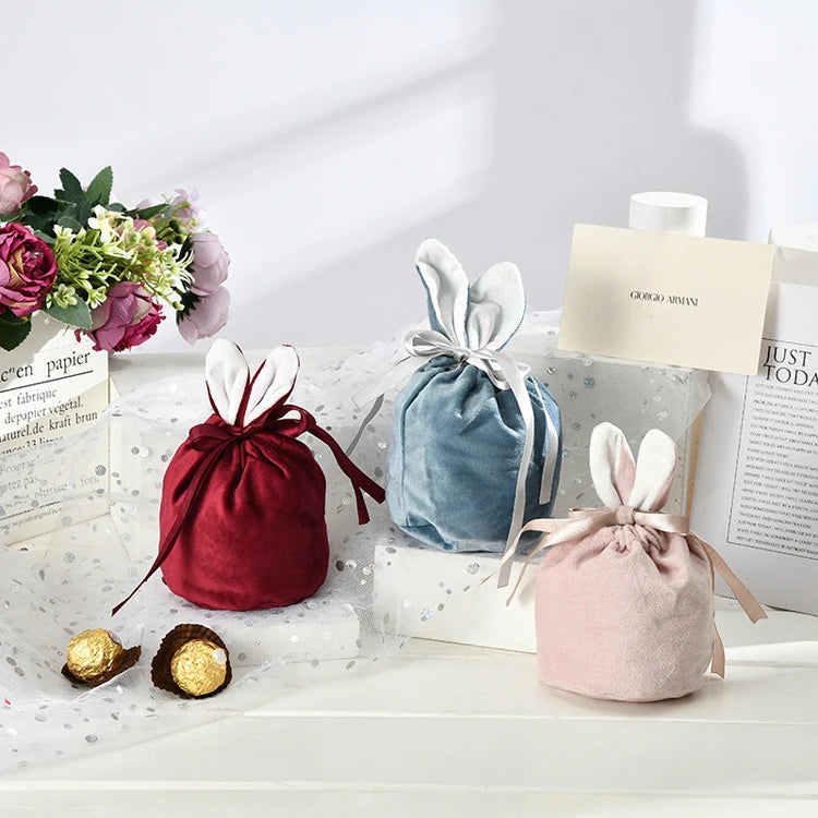 Small Business Easter Gift Bags-Rabbit Eggs and Bunny String Candy Bolsa De Regalo De Conejo for Easter Celebrations