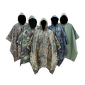 Tactical Camouflage Poncho Three-in-one Portable Raincoat PU Durable Waterproof Picnic Mat Reusable Rain Coat Poncho